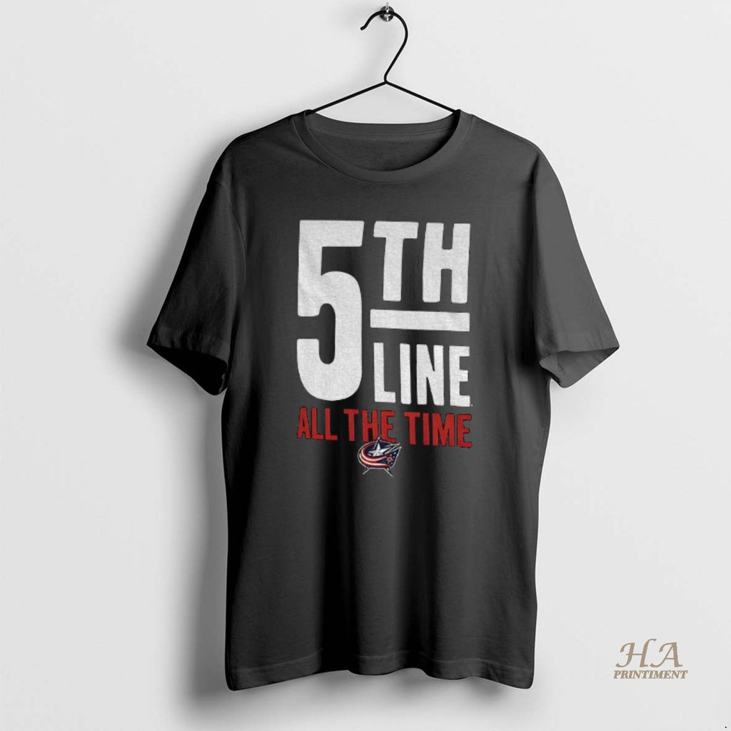 Official Columbus Blue Jackets 5th Line All The Time Hockey Logo