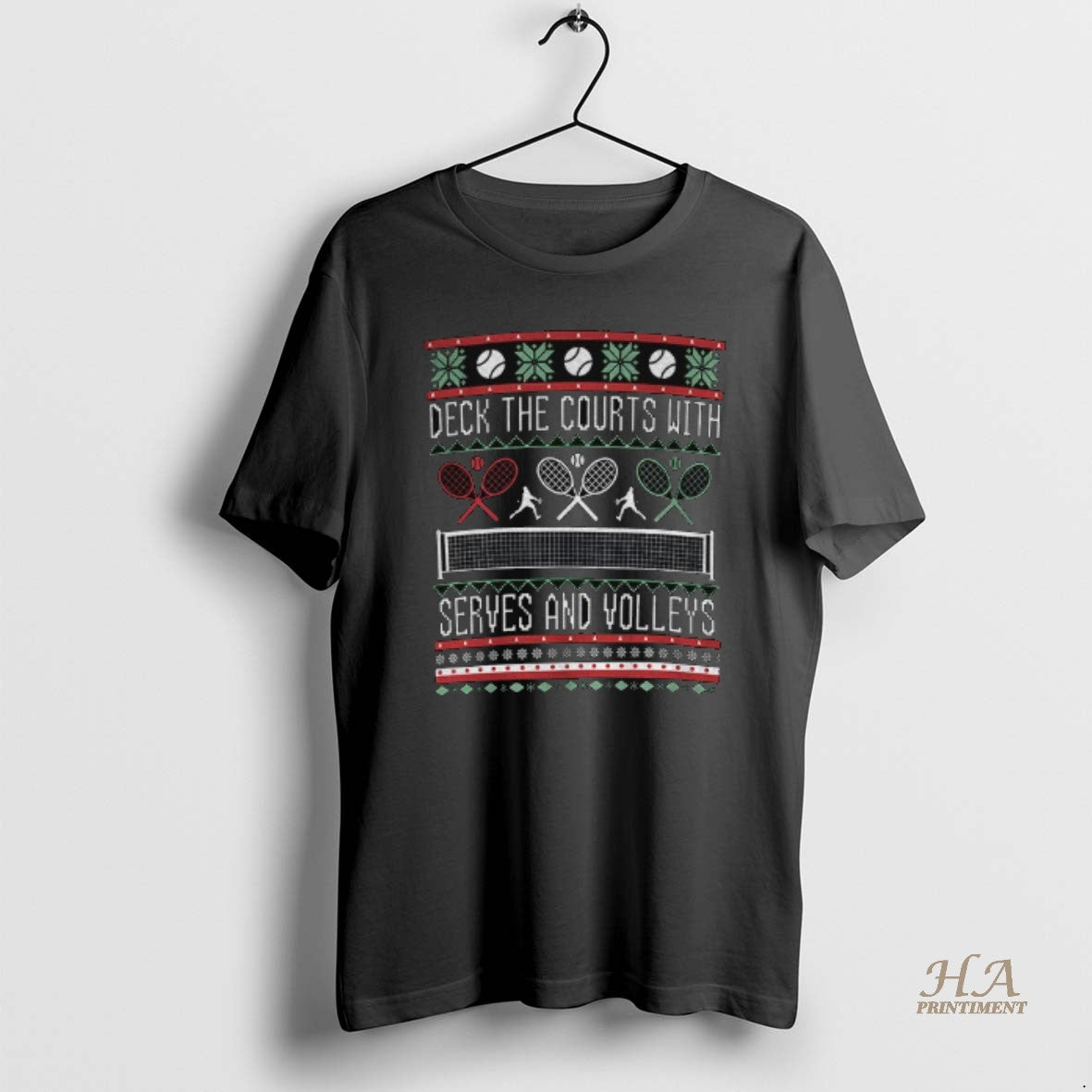 Official Deck The Courts With Serves And Volleys Tennis Merry Christmas
