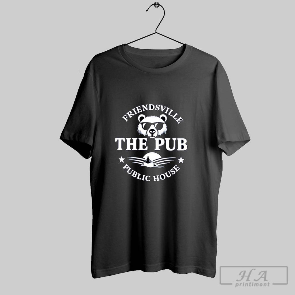 Official Friendsville The Pub Public House Bear Logo Graphic Posters Black