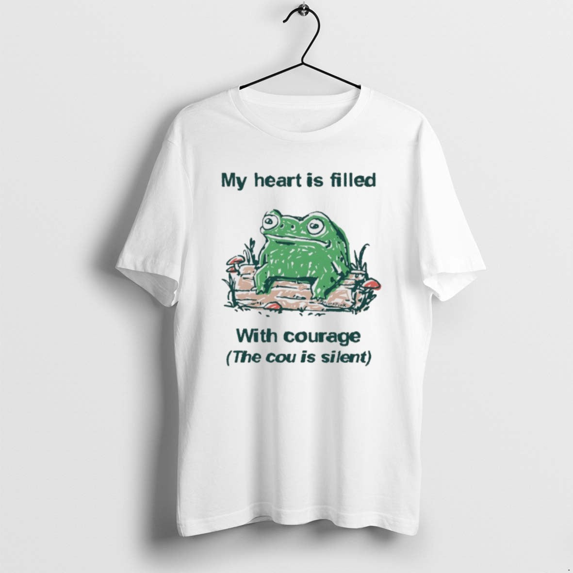 Official Frog My Heart Is Filled With Courage The Cou Is Silent T-Shirts, Hoodie, Sweatshirt | RetroVerseTees.com