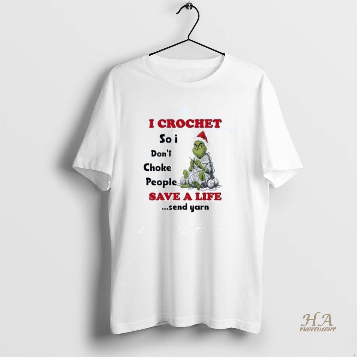 Official Grinch I Crochet So I Dont Choke People Save A Life Christmas