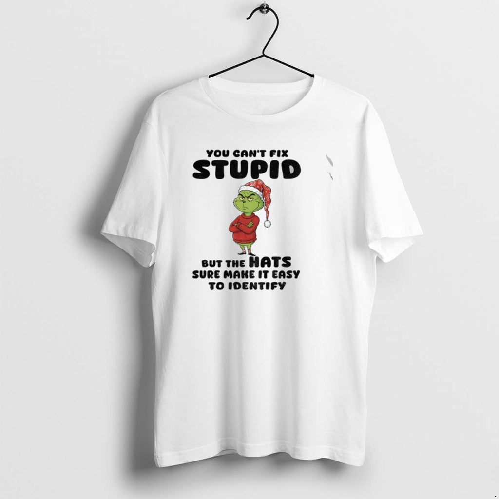 Official Grinch Santa Hat You Cant Fix Stupid But The Hats Sure Make It Easy
