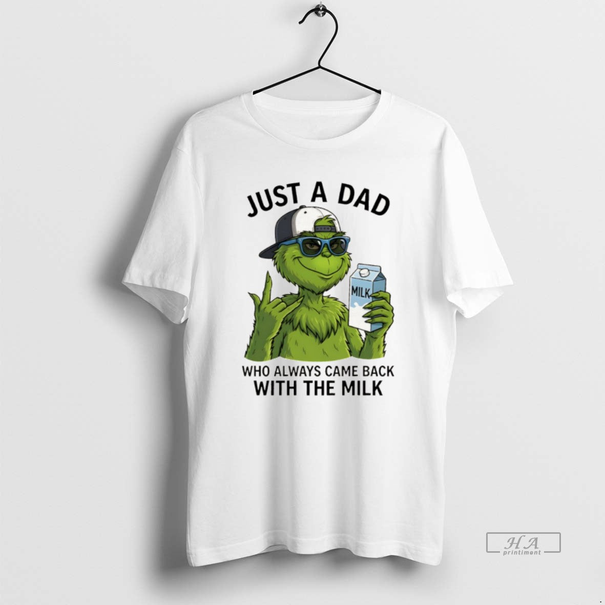 Official Grinch Just A Dad Who Always Came Back With The Milk T-Shirts, Hoodie, Sweatshirt | RetroVerseTees.com