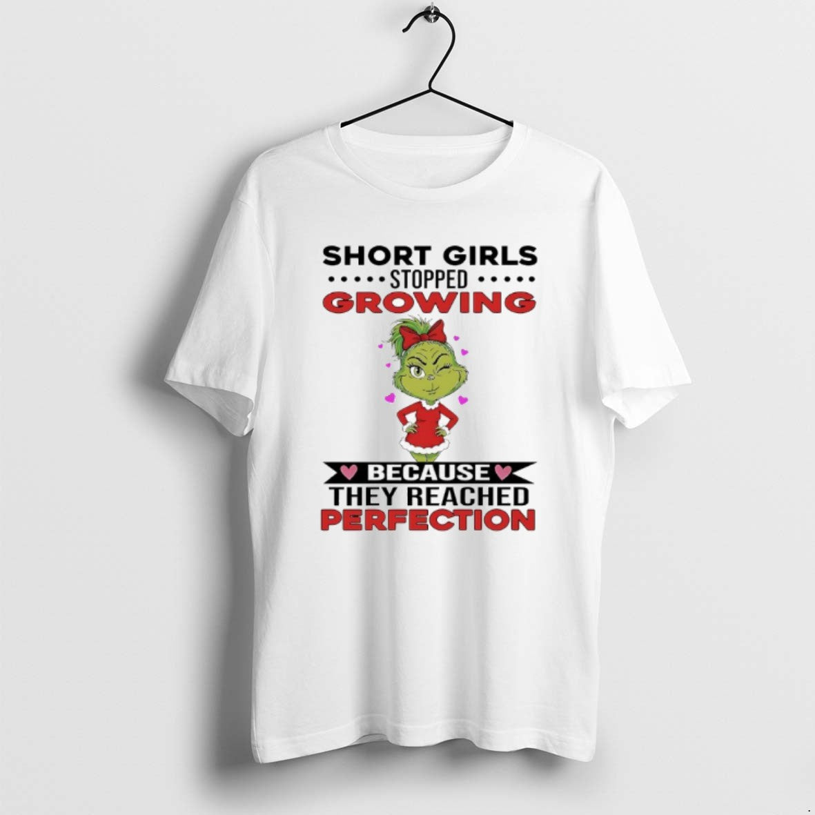 Official Grinch Short Girls Stopped Growing Because They Reached Perfection T-Shirts, Hoodie, Sweatshirt | RetroVerseTees.com