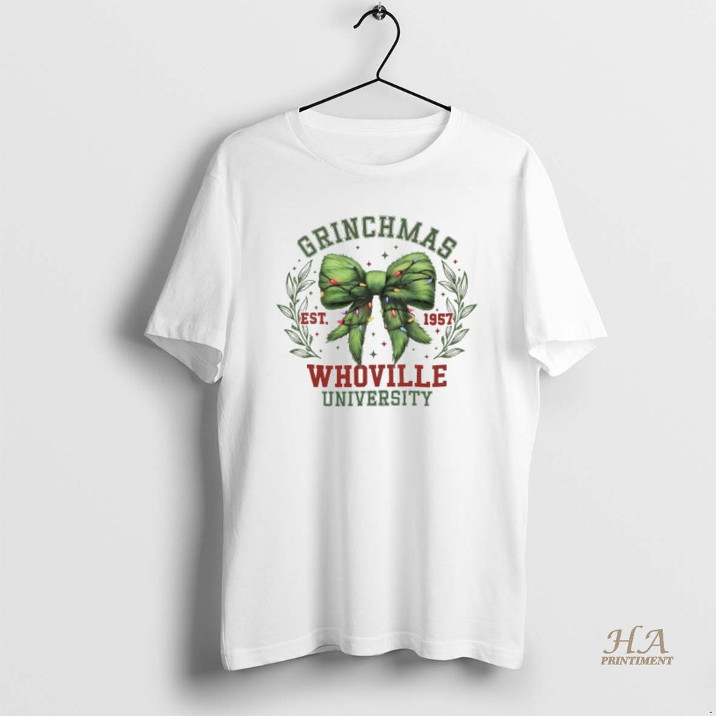 Official Grinchmas Coquette Bow Whoville University Est 1957