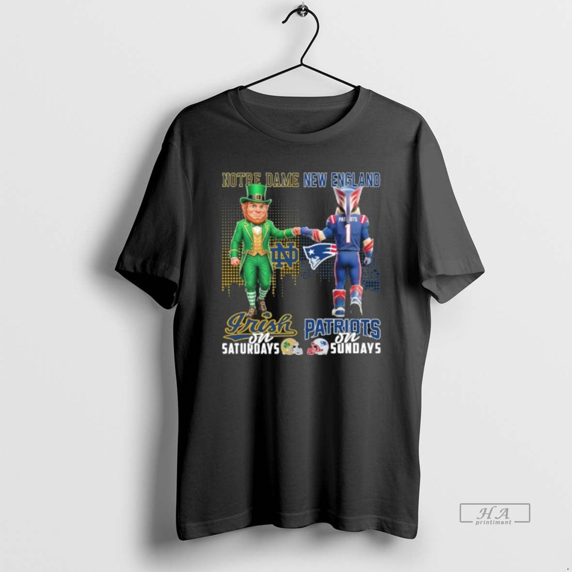 Official Irish Vs Patriots Mascot On Saturdays And On Sundays T-Shirts, Hoodie, Sweatshirt | RetroVerseTees.com