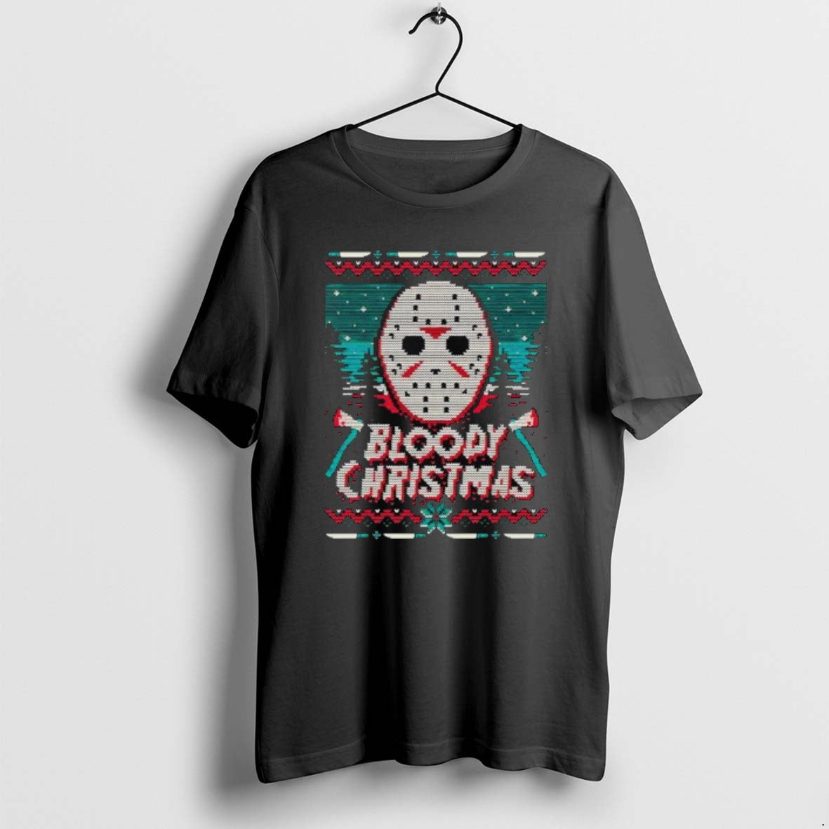 Official Jason Voorhees Mask Bloody Ugly Christmas T-Shirts, Hoodie, Sweatshirt | RetroVerseTees.com