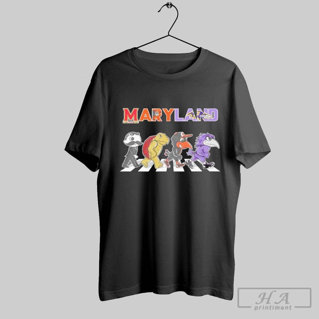 Official Maryland Sports Teams Abbey Road Mascots 2025 Tee (1)