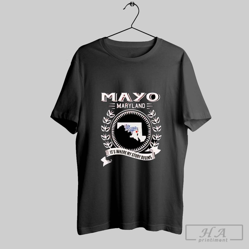 Official Mayo Maryland Its Where My Story Begins Location Graphic Posters Black