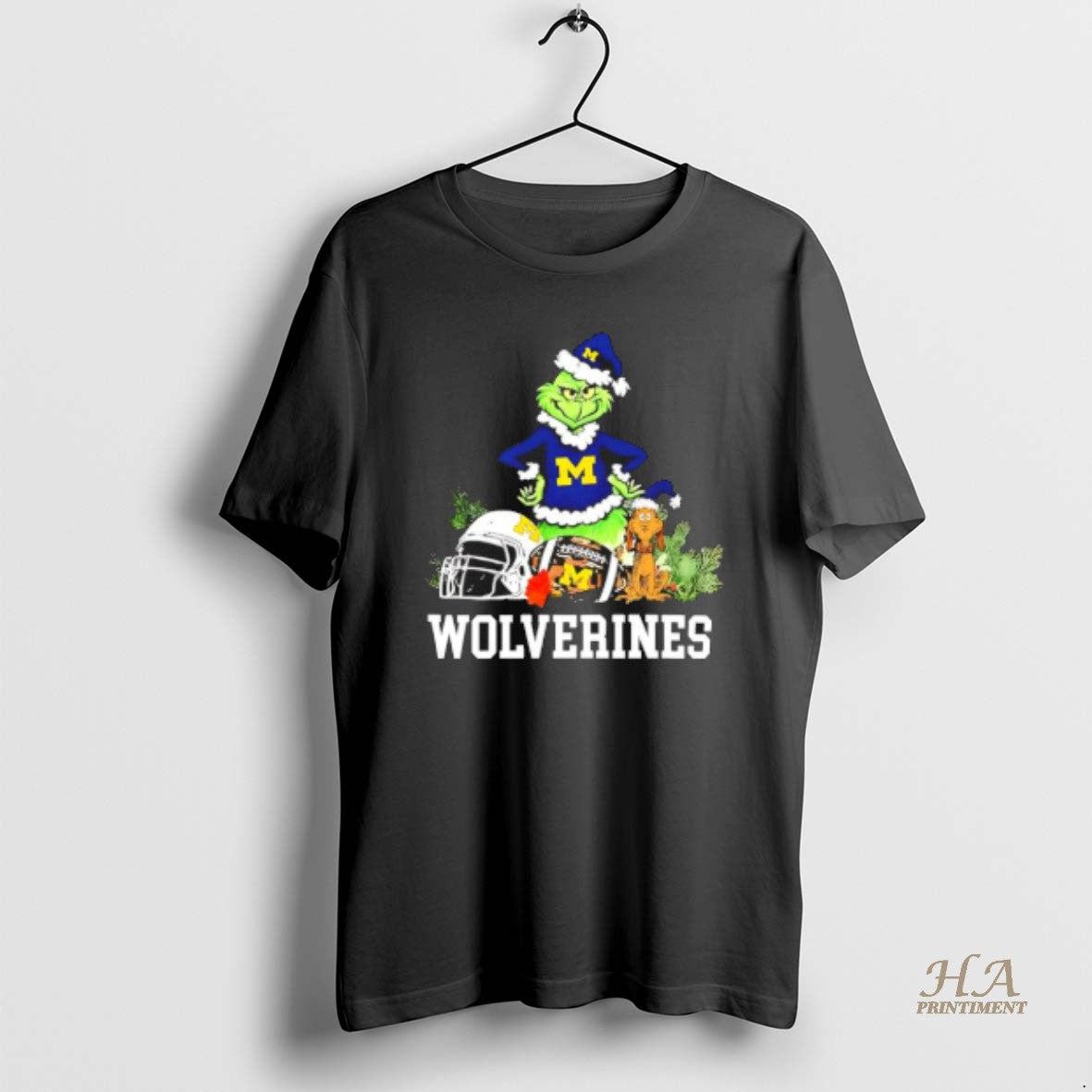 Official Michigan Wolverines The Grinch And Max Helmet Christmas 2025
