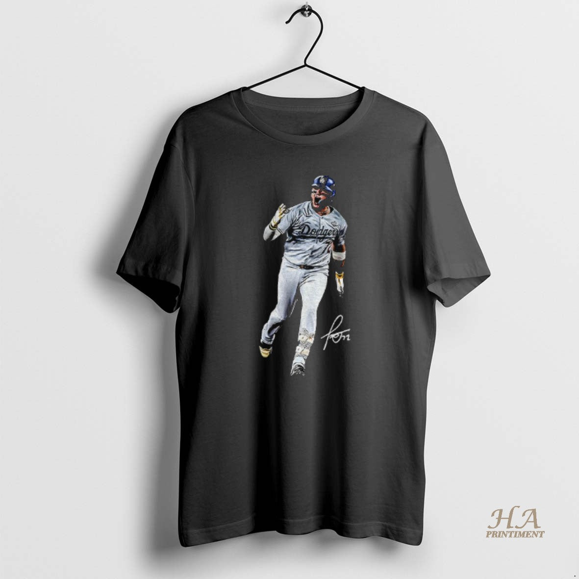Official Miguel Rojas Running Los Angeles Dodgers Mlb Baseball Signature Tee (1)