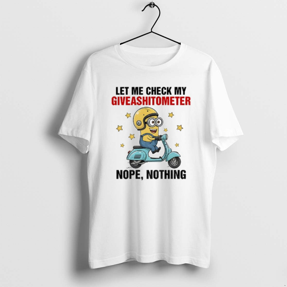 Official Minion Let Me Check My Giveashitometer Nope Nothing T-Shirts, Hoodie, Sweatshirt | RetroVerseTees.com