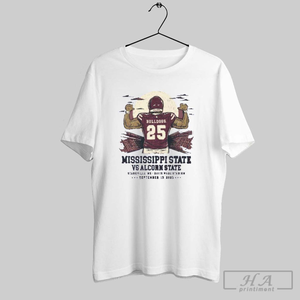 Official Mississippi State Bulldogs Vs Alcorn State Braves Game Day 2025 T