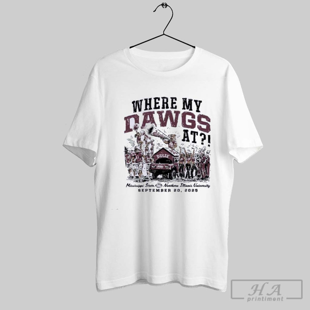 Official Mississippi State Bulldogs Vs Northern Illinois Huskies Game Day 2025 T