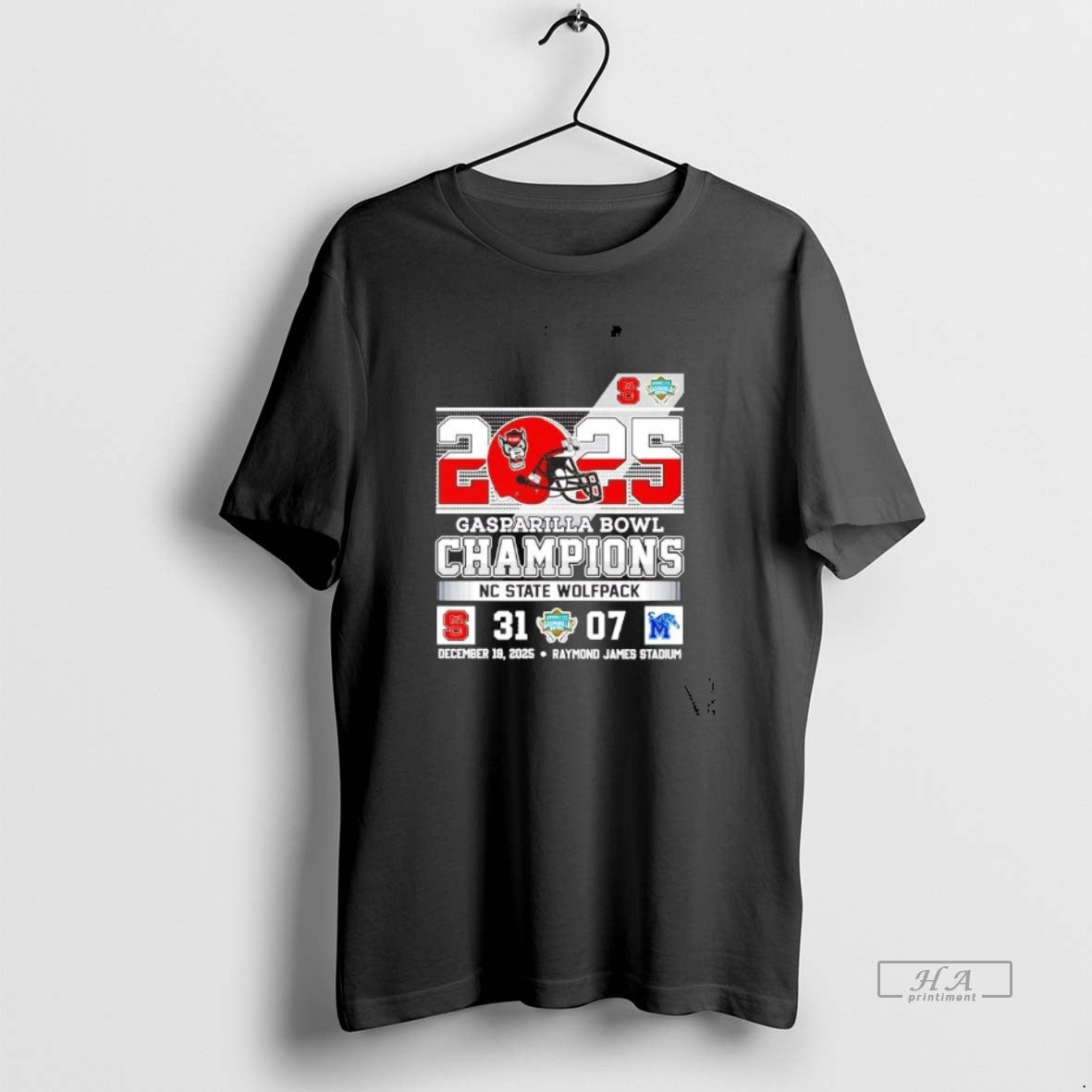 Official Nc State Wolfpack 2025 Gasparilla Bowl Champions Helmet Score T-Shirts, Hoodie, Sweatshirt | RetroVerseTees.com