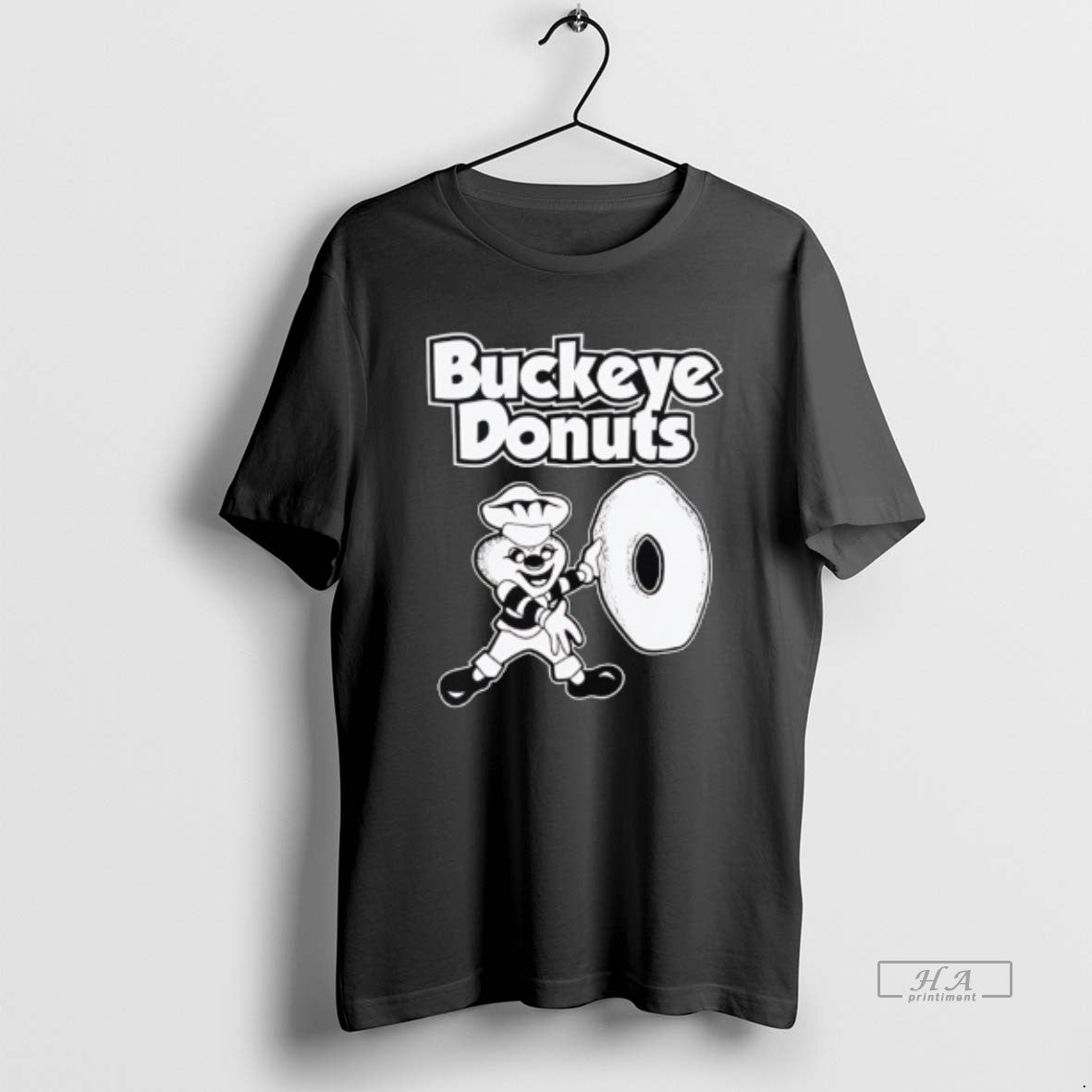 Official Ohio State Buckeye Mascot Holding Donut Buckeye Donuts T-Shirts, Hoodie, Sweatshirt | RetroVerseTees.com