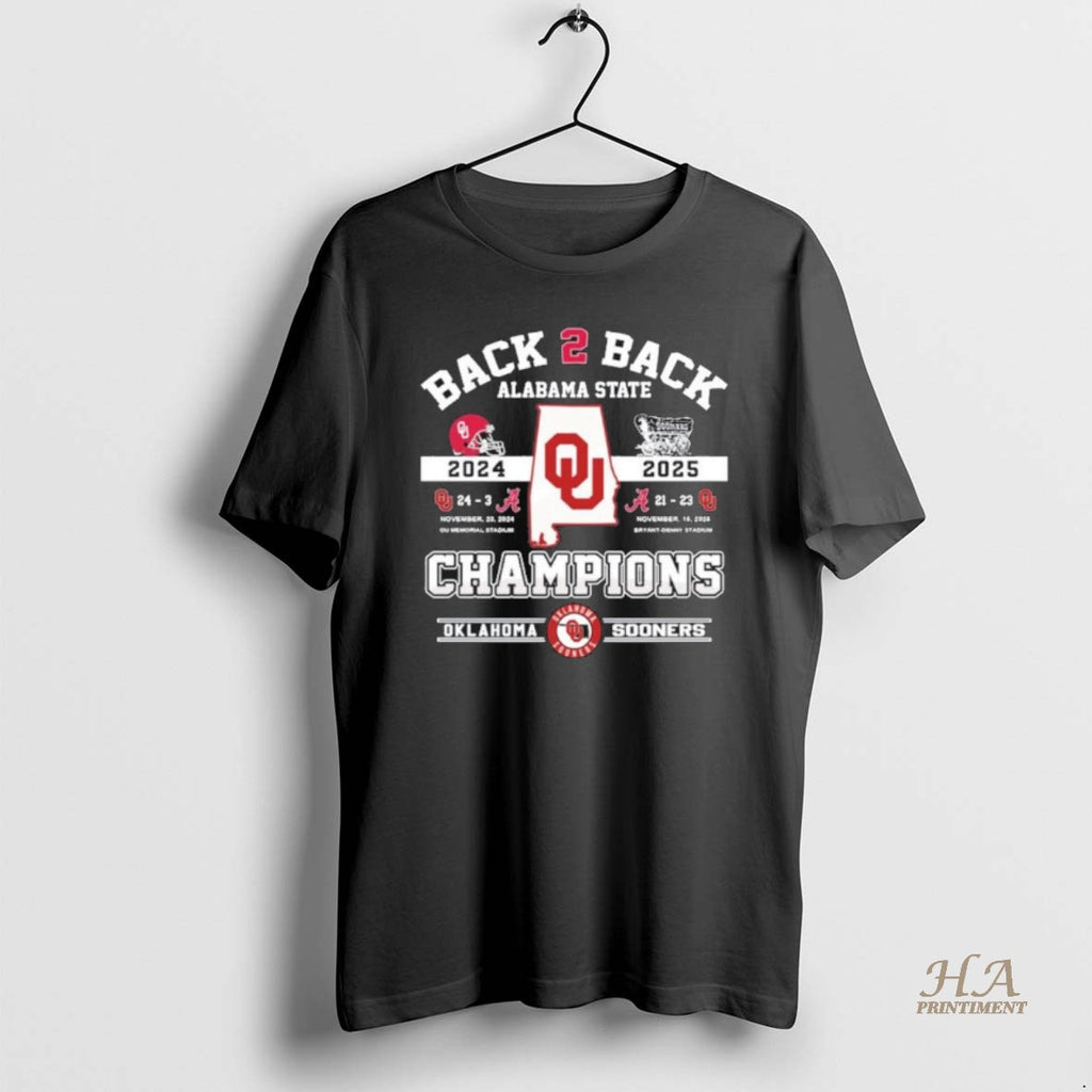 Official Oklahoma Sooners Back 2 Back Alabama State Champions