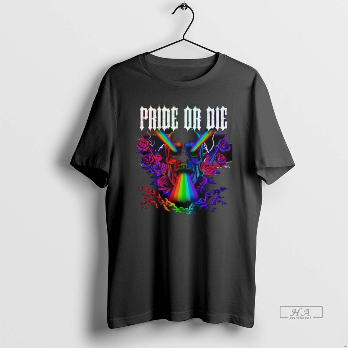 Official Pride Or Die Skull Rainbow Graphic T-Shirts, Hoodie, Sweatshirt | RetroVerseTees.com
