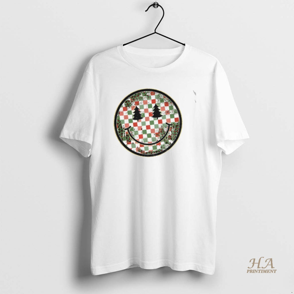 Official Retro Smiley Christmas Trendy Checkered Xmas Face