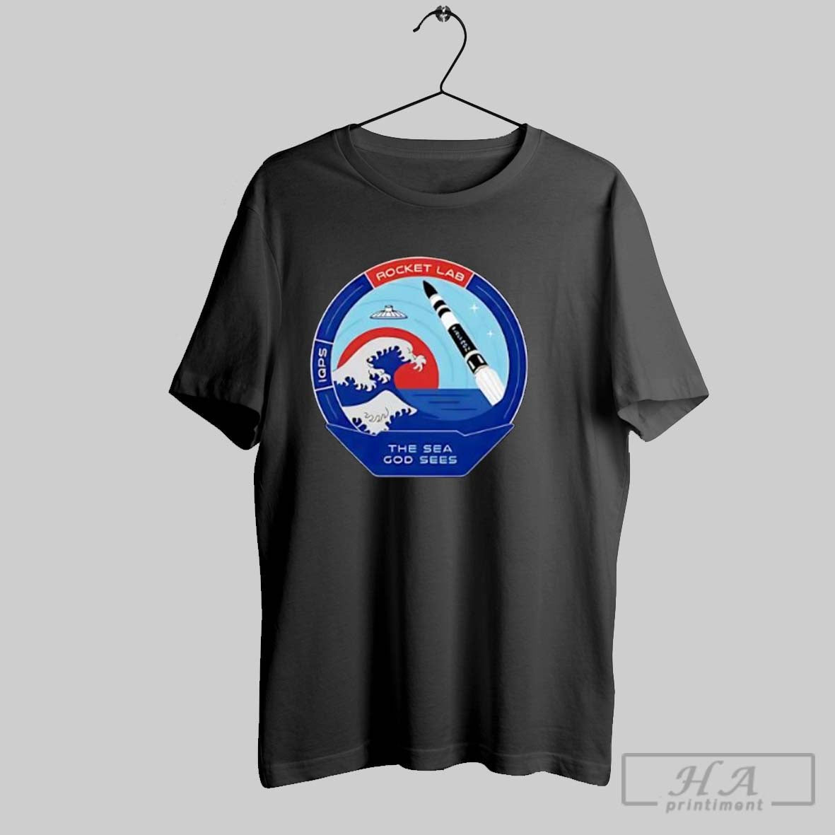 Official Rocket Lab The Sea God Sees Outer Space Mission Patch Posters Black