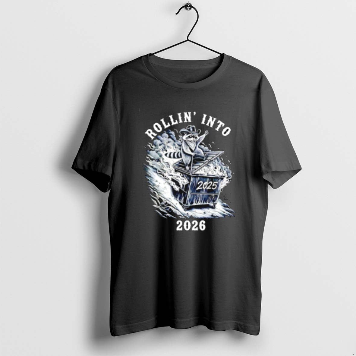 Official Rollin Into 2026 Raccoon Dumpster Fire T-Shirts, Hoodie, Sweatshirt | RetroVerseTees.com