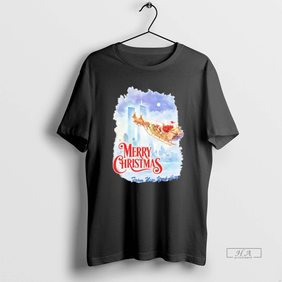 Official Santa Claus Riding Reindeer Merry Christmas From New Uork City T-Shirts, Hoodie, Sweatshirt | RetroVerseTees.com