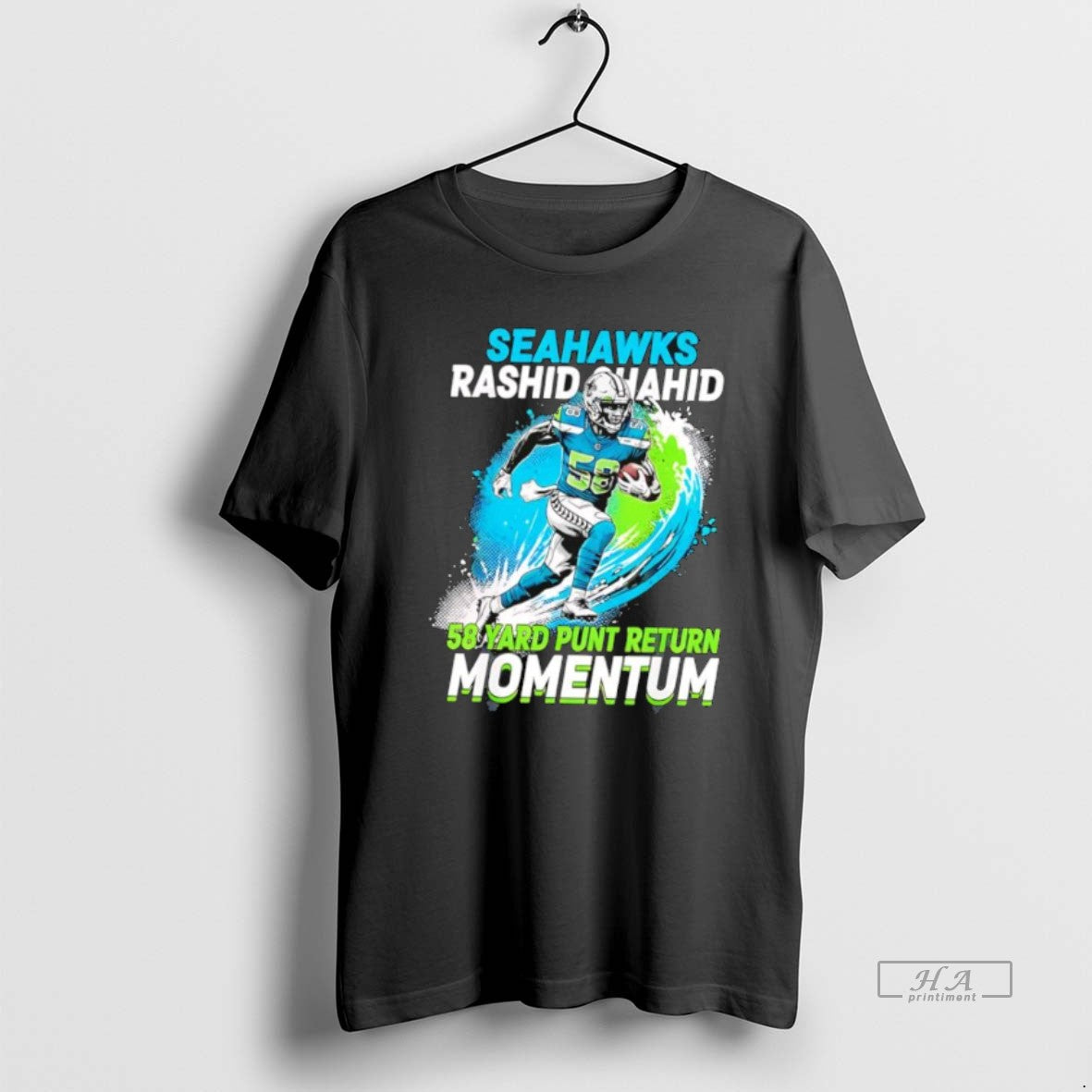 Official Seahawks Rashid Shaheed 58 Yard Punt Return Momentum T-Shirts, Hoodie, Sweatshirt | RetroVerseTees.com