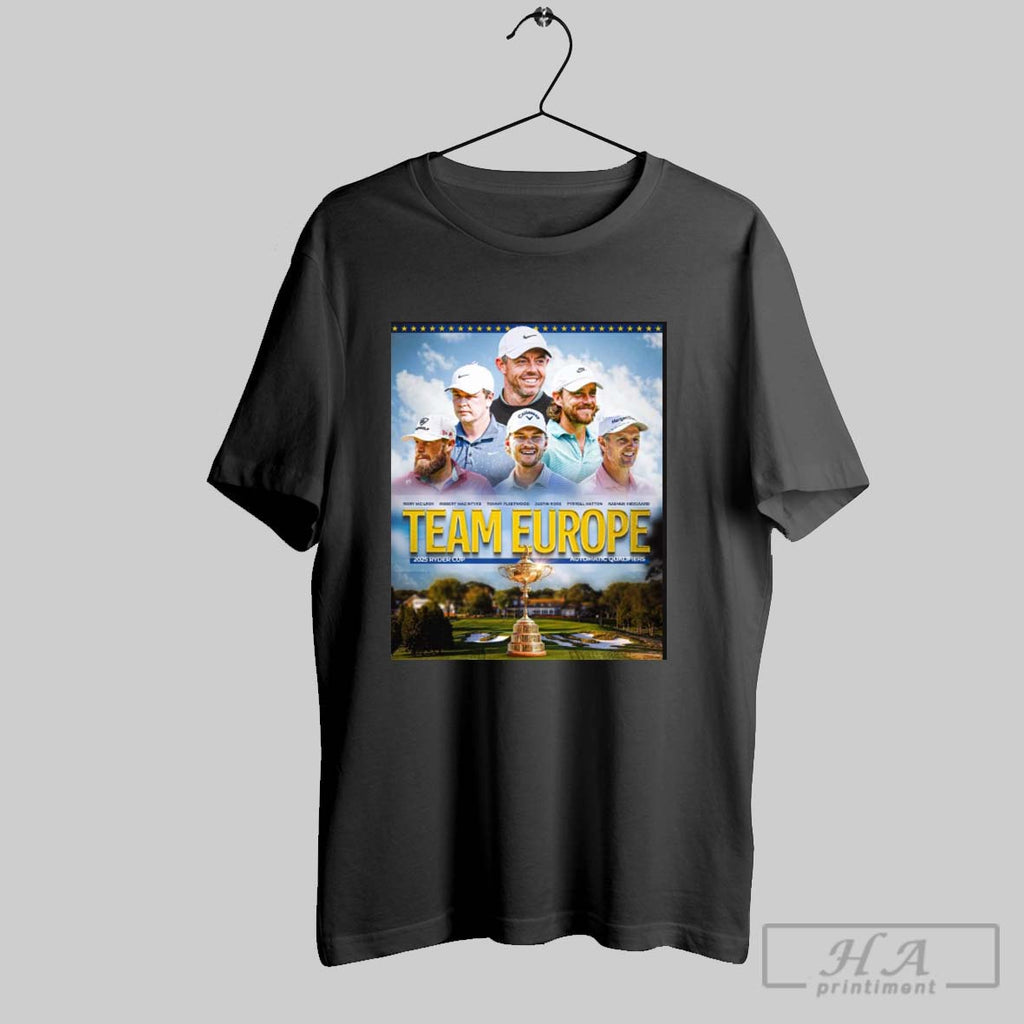 Official Team Europe 2025 Ryder Cup Rory Mcilroy Robert Macintyre Tommy Fleetwood Justin Rose Tyrrell