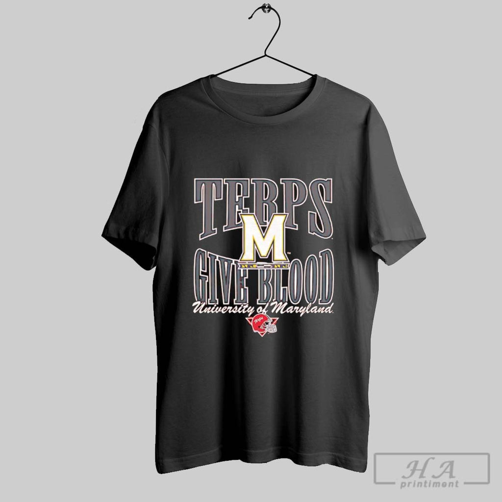 Official Terps Give Blood University Of Maryland Terrapins Football Helmet Logo
