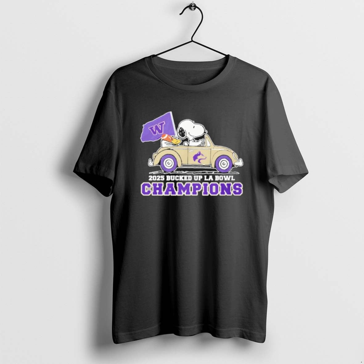 Official The Peanuts Driving Car X Washington Huskies La Bowl Champions T-Shirts, Hoodie, Sweatshirt | RetroVerseTees.com