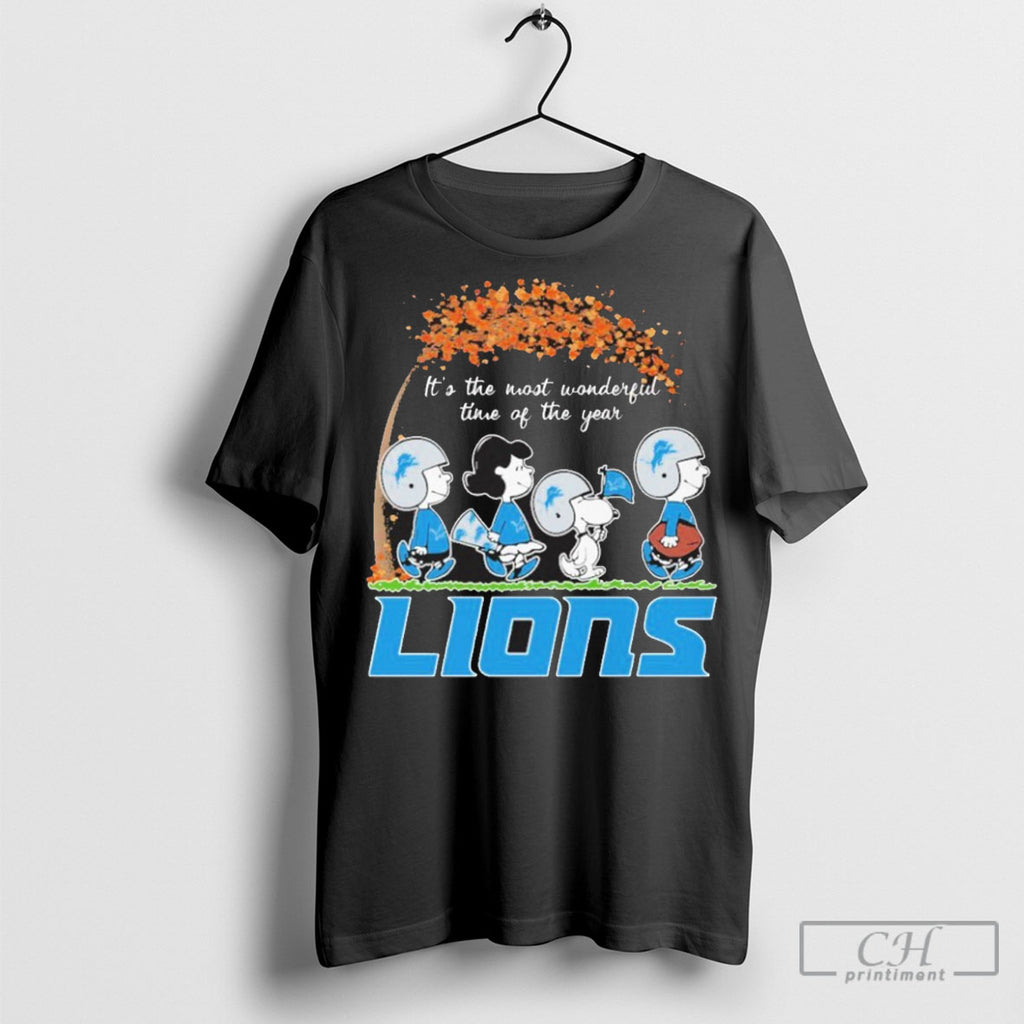 Official The Peanuts Walking X Detroit Lions Its The Most Wonderful Time Of The Year