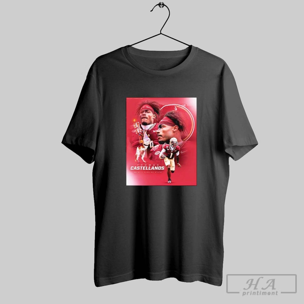 Official Thomas Castellanos Qb 1 Florida State Seminoles Football Graphic T Shirt