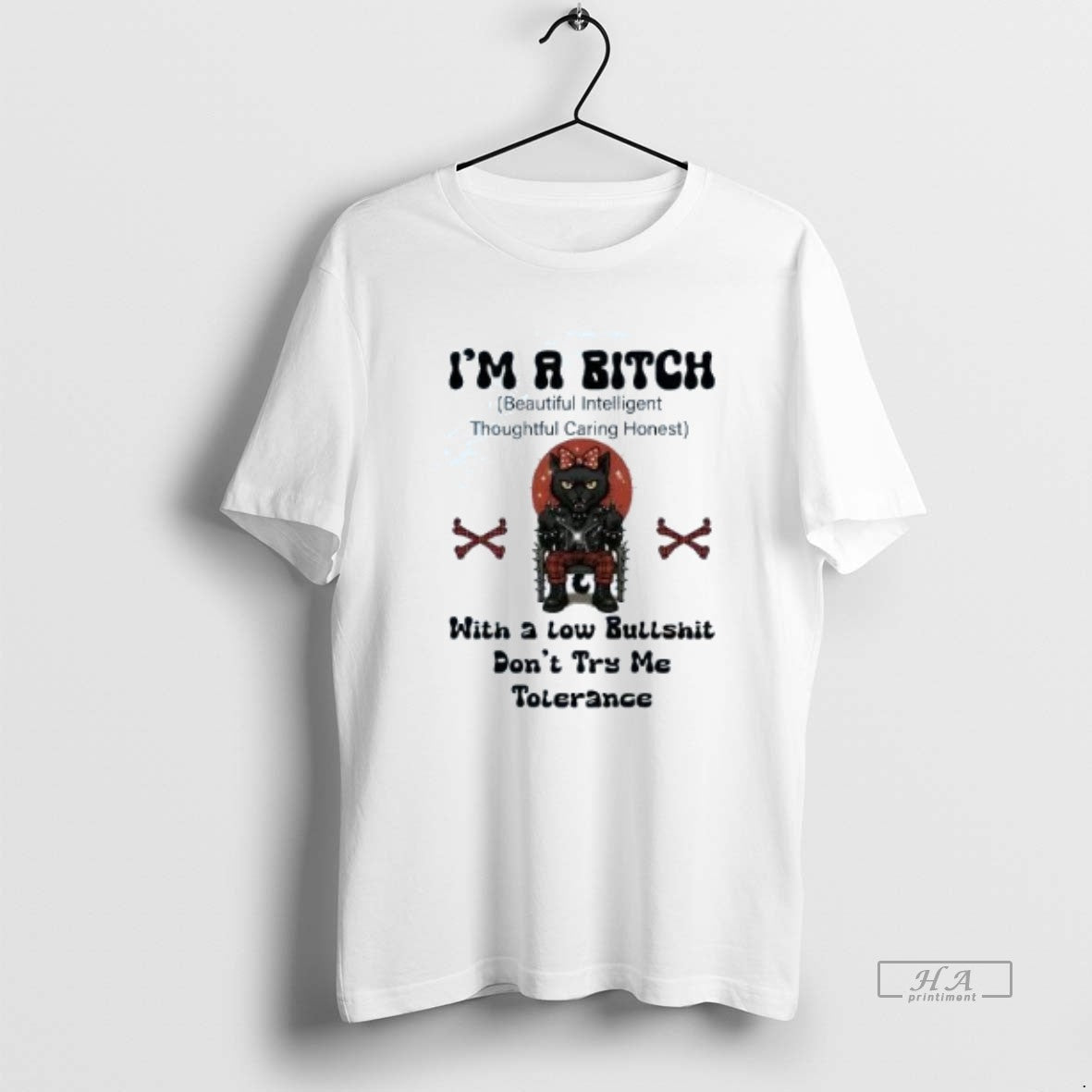 Official Trendy Black Cat Im A Bitch With A Low Bullshit Dont Try Me Tolerance