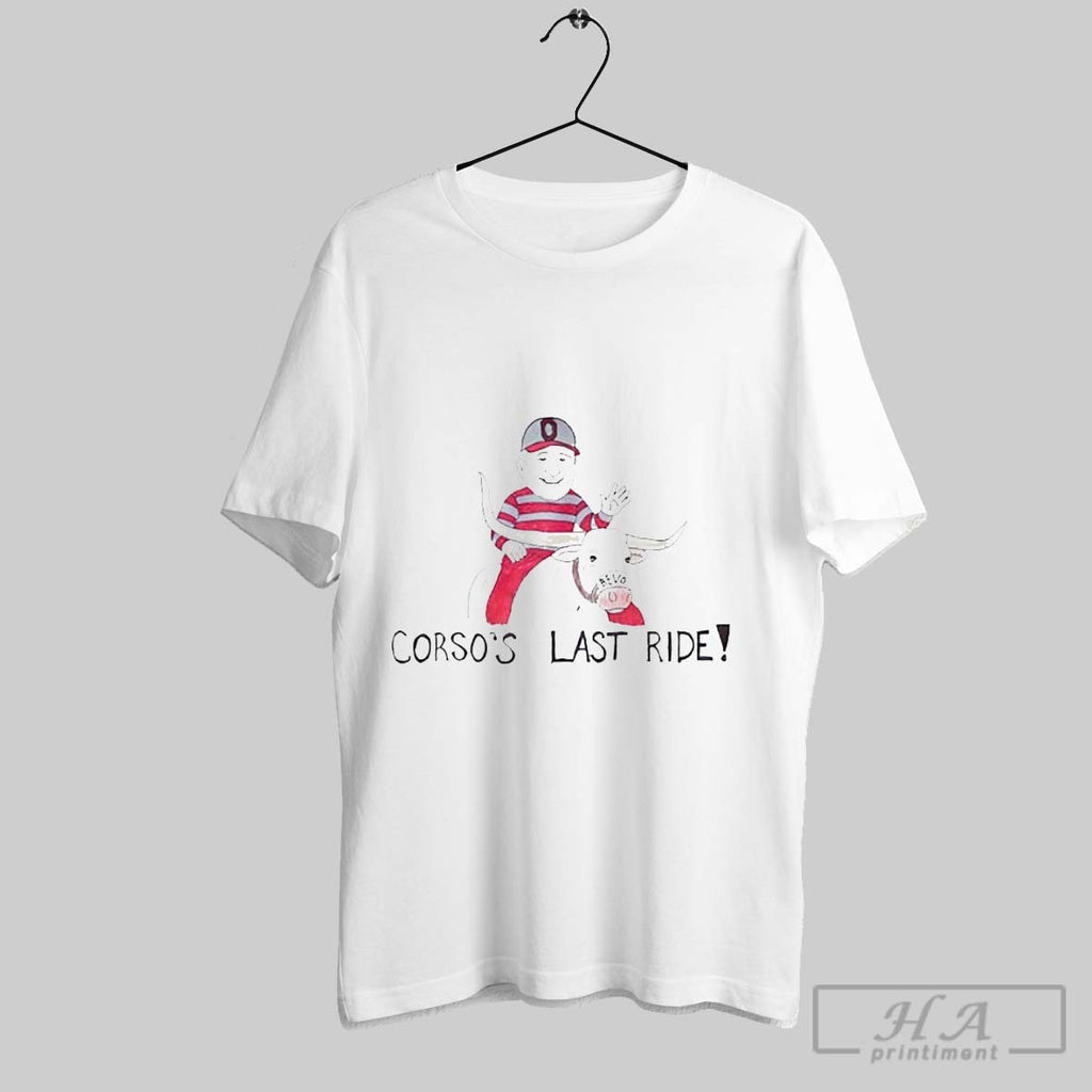 Official Trendy Lee Corso Osu Corsos Last Ride Bevo