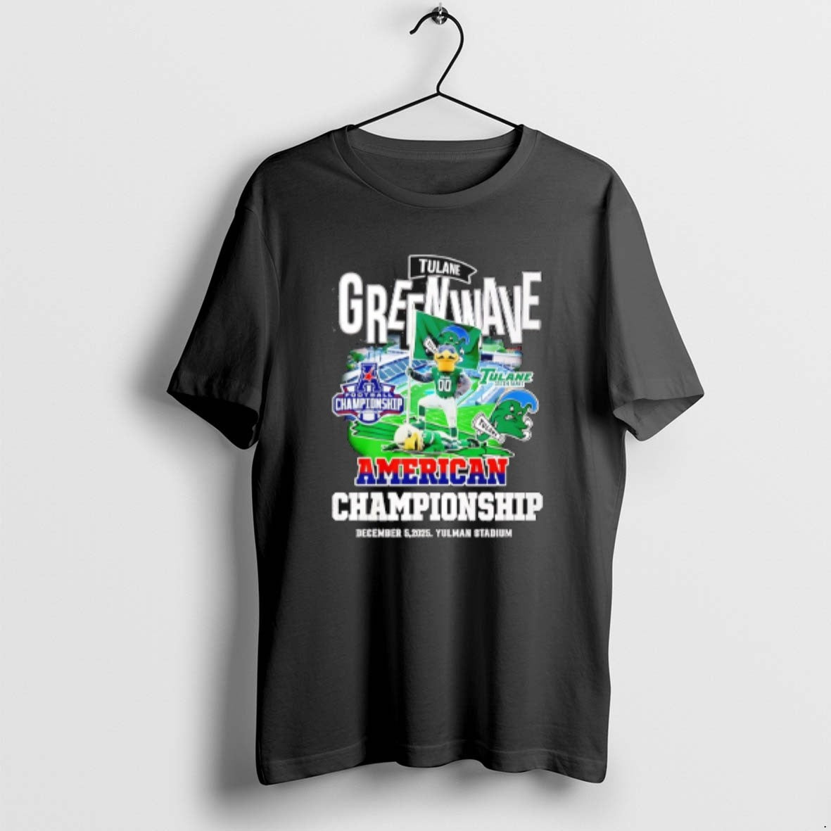 Official Tulane Green Wave 2025 American Championship Mascot T-Shirts, Hoodie, Sweatshirt | RetroVerseTees.com