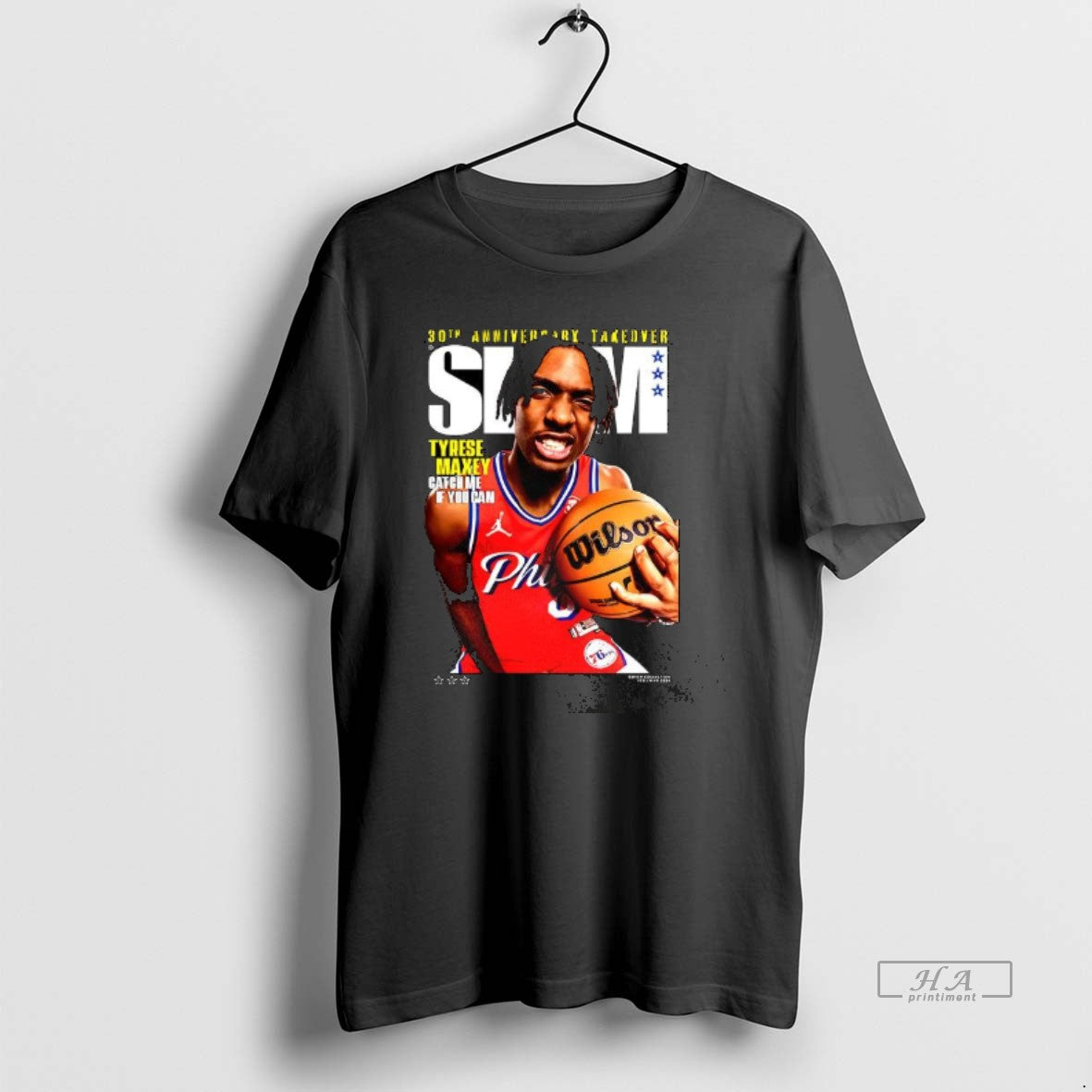 Official Tyrese Maxey Philadelphia 76ers Nba Slam 30th Anniversary Takeover T-Shirts, Hoodie, Sweatshirt | RetroVerseTees.com