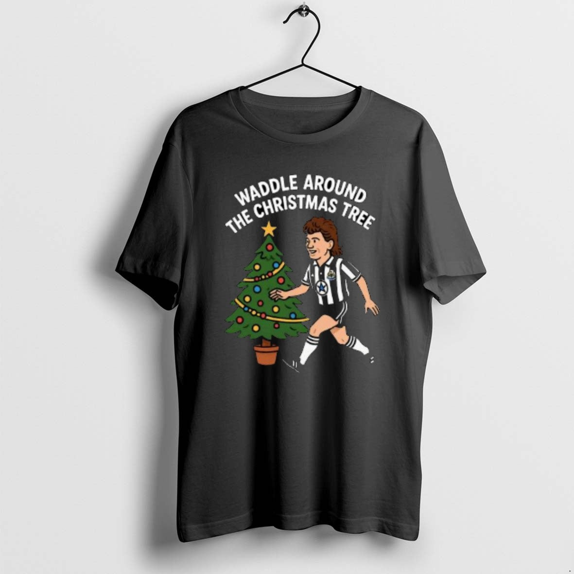 Official Waddle Around The Christmas Tree Newcastle Circle Black T-Shirts, Hoodie, Sweatshirt | RetroVerseTees.com