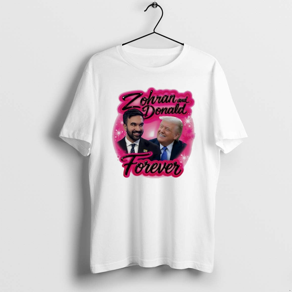Official Zohran And Donald Forever Airbrush Graphic T-Shirts, Hoodie, Sweatshirt | RetroVerseTees.com