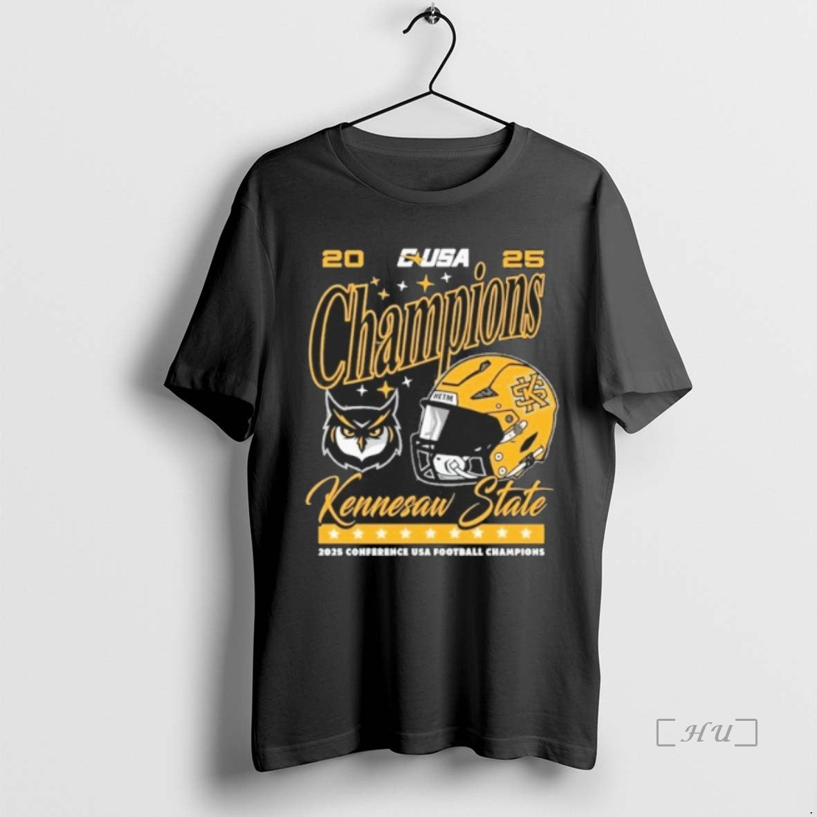 Officials 2025 C Usa Champions Kennesaw State Owls Football Conference Helmet Premium T Shirts Sweater Hoodie, Sweatshirt