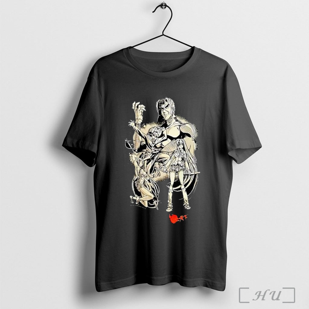 Officials Anime Character Group Japanese Text T Shirt
