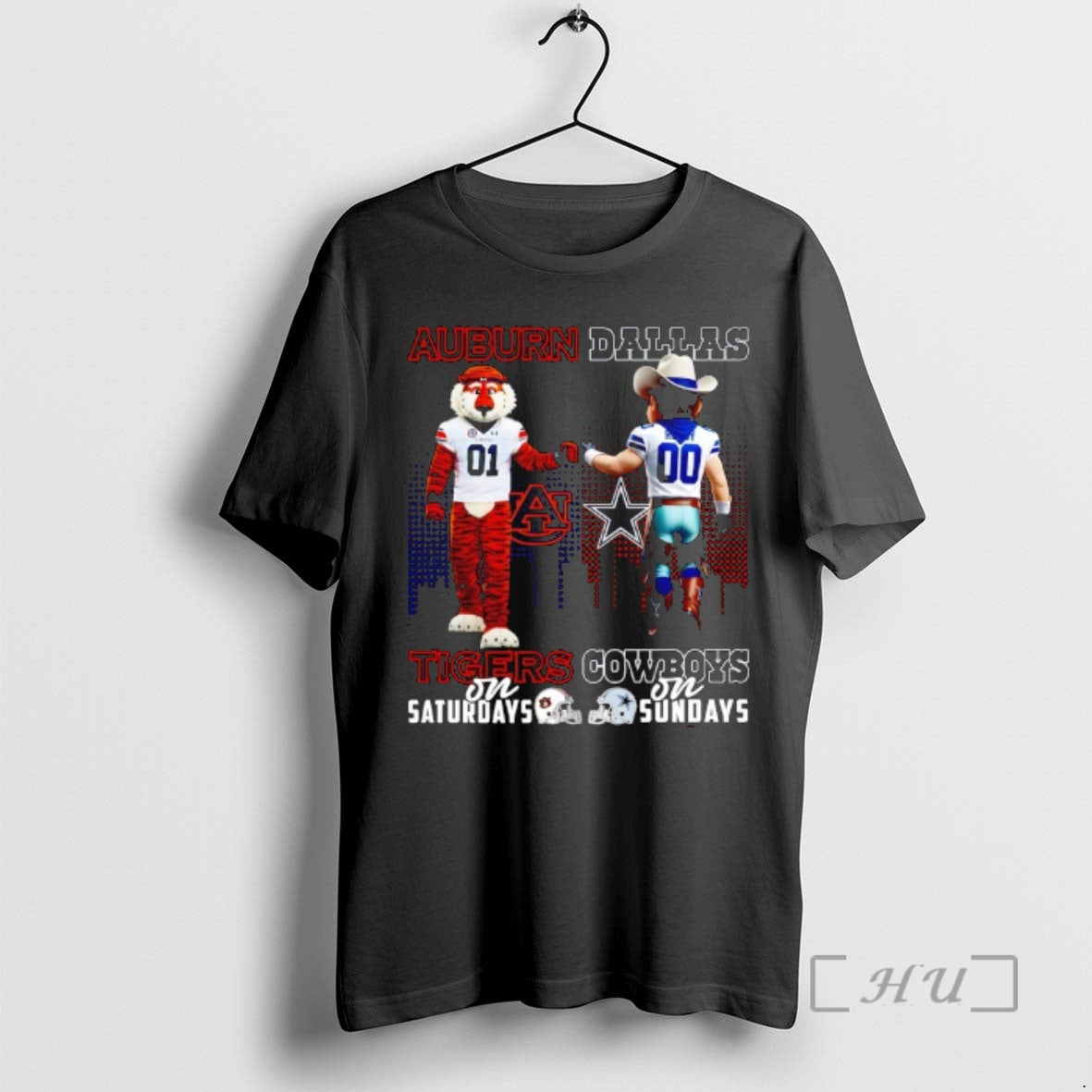 Officials Auburn Tigers On Saturdays X Dallas Cowboys On Sundays Mascot Premium T Shirts Sweater Hoodie, Sweatshirt