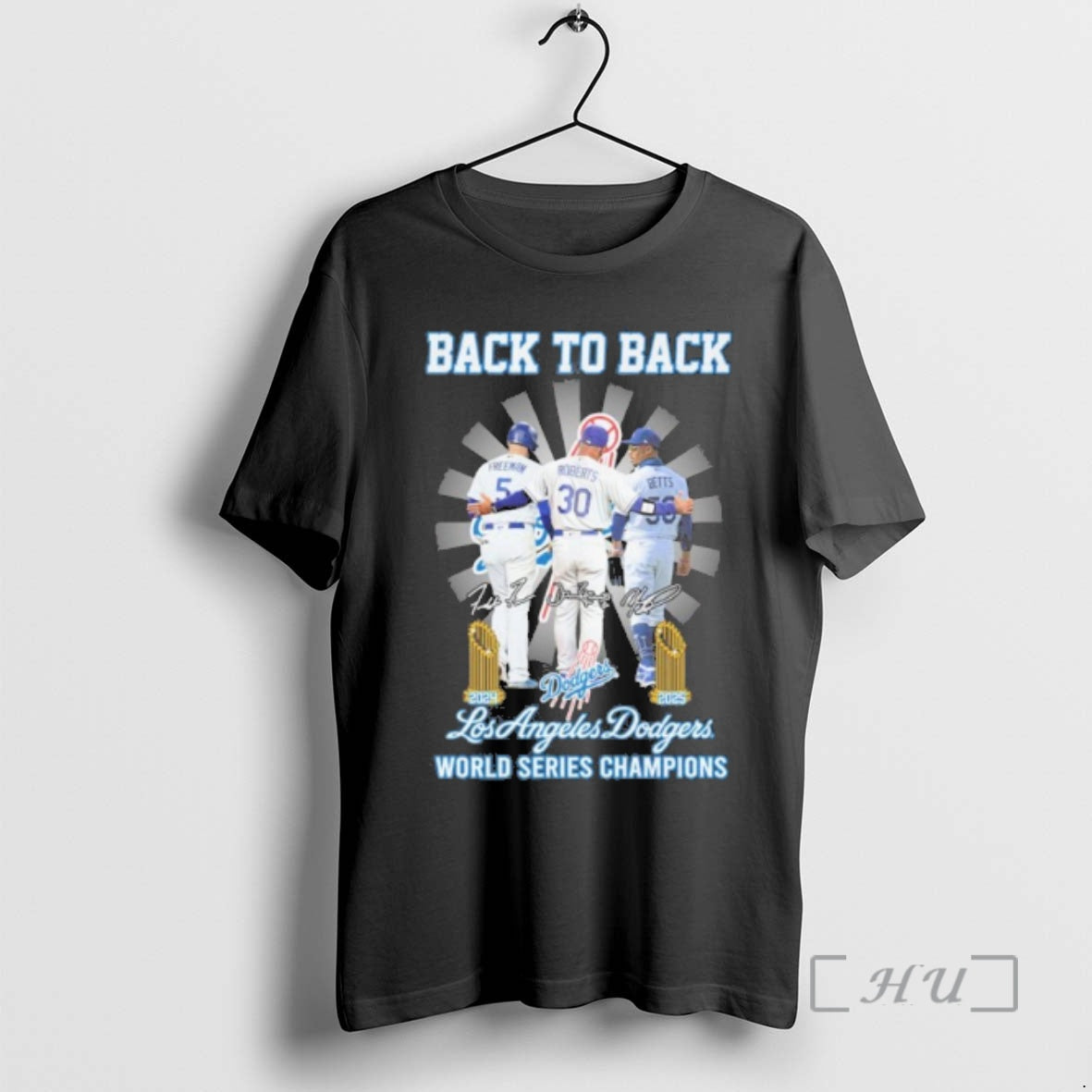 Officials Back To Back Freeman Roberts Betts Los Angeles Dodgers World Series Champions Premium