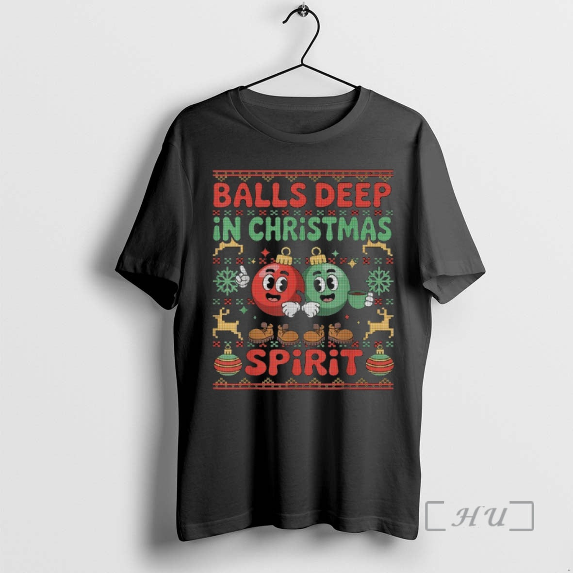 Officials Balls Deep In The Christmas Spirit Xmas Ugly T-Shirts, Hoodie, Sweatshirt | RetroVerseTees.com