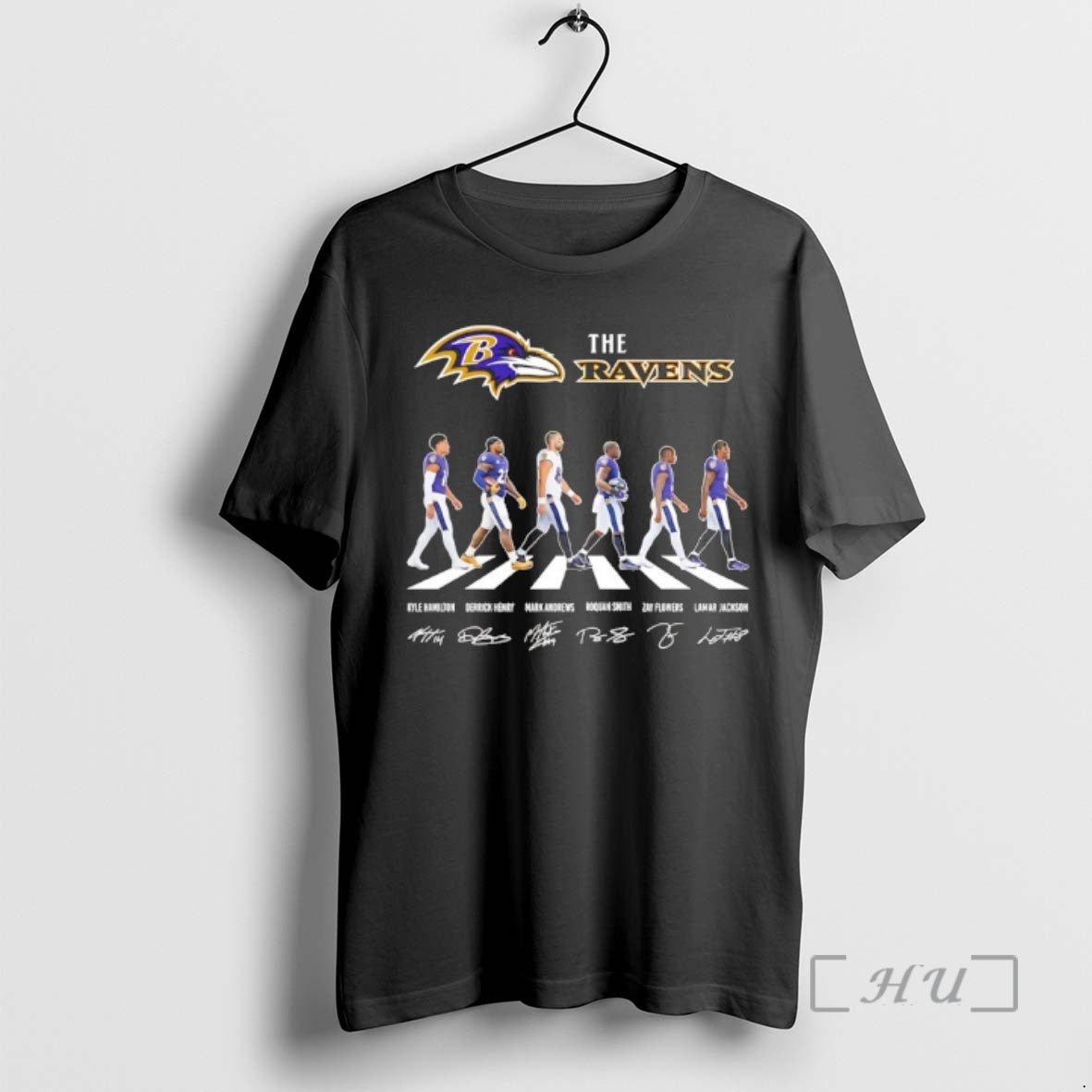 Officials Baltimore Ravens Players Walking Abbey Road Signatures T-Shirts, Hoodie, Sweatshirt | RetroVerseTees.com