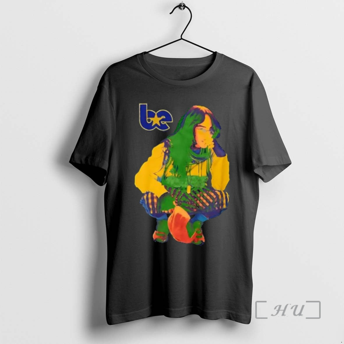 Officials Billie Eilish Color Pop Crouching Portrait Art T-Shirts, Hoodie, Sweatshirt | RetroVerseTees.com