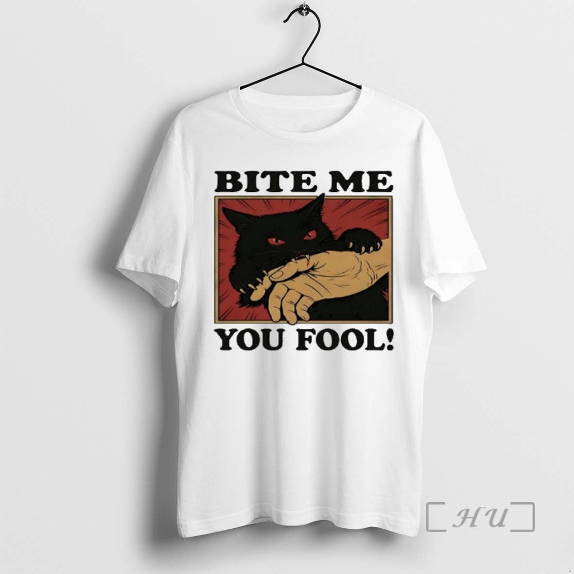 Officials Biting Black Cat Bite Me You Fool T-Shirts, Hoodie, Sweatshirt | RetroVerseTees.com