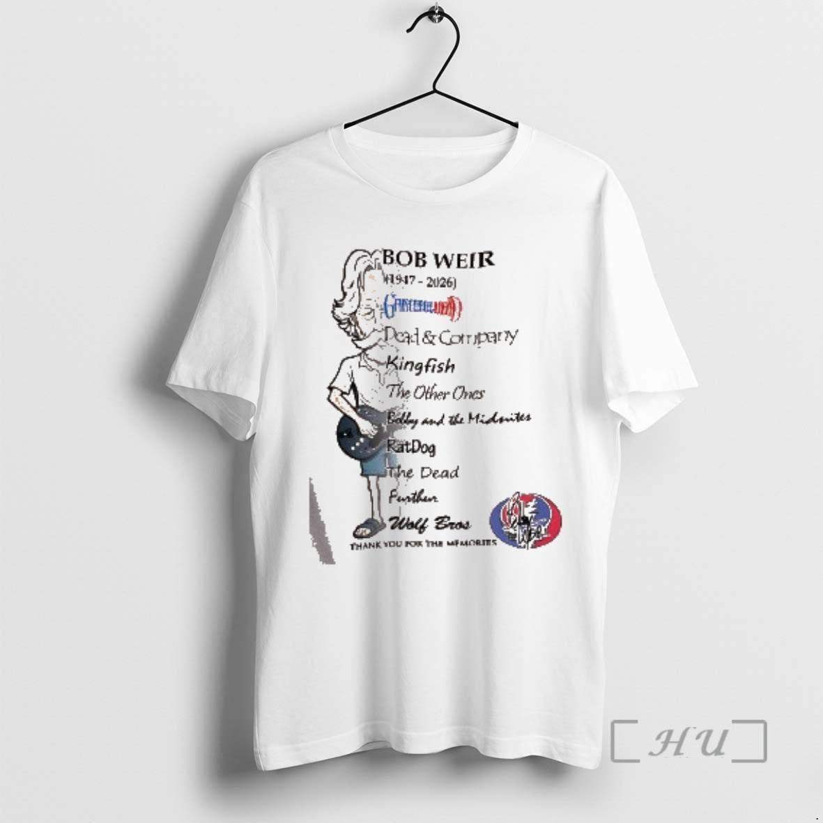 Officials Bob Weir 1947 2026 Thank You For The Memories Signature Premium T Shirts Sweater Hoodie, Sweatshirt