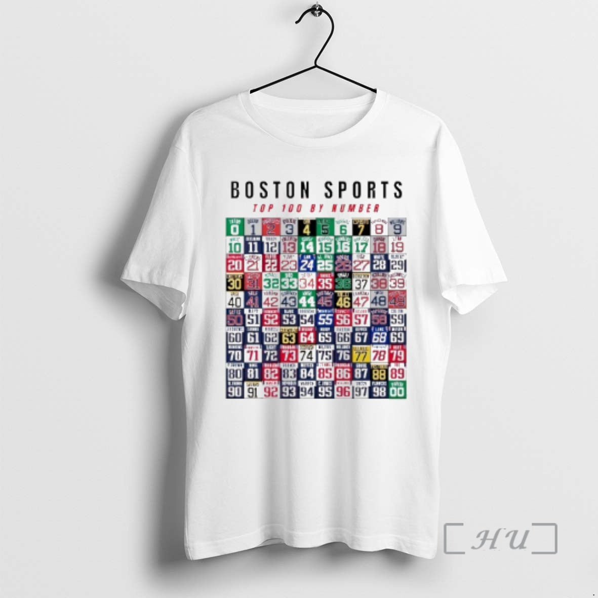 Officials Boston Sports Top 100 By The Numbers T-Shirts, Hoodie, Sweatshirt | RetroVerseTees.com