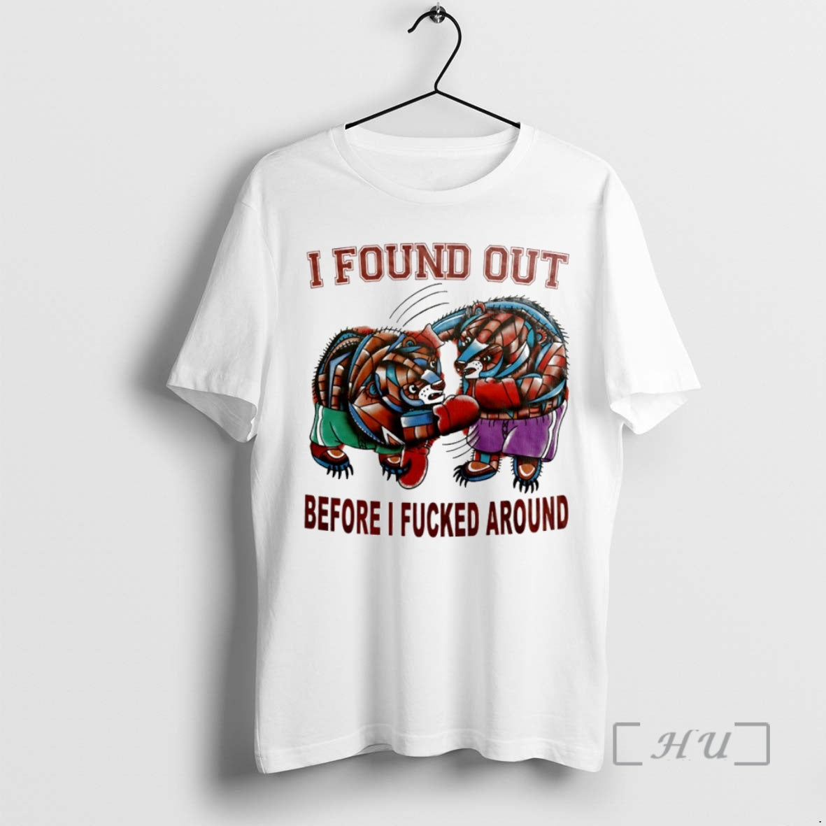 Officials Boxing Bear I Found Out Before I Fcked Around Circle Premium T Shirts Sweater Hoodie, Sweatshirt