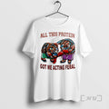 Officials Boxing Bear All This Protein Got Me Acting Feral Circle Premium T Shirts Sweater Hoodie, Sweatshirt